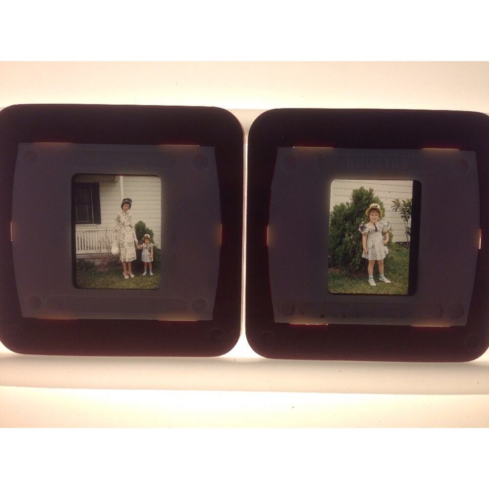 Lot 2 Vintage 1940s Kodachrome Little Girl Dress Woman Photograph Color Slides